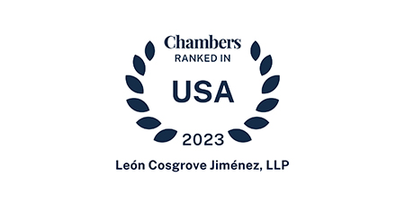 Chambers and Partners Badge - Leon Cosgrove Jimenez, LLP (2023)